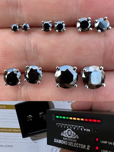 Black moissanite screwback - moissanite,